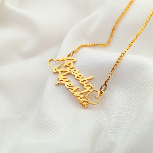 Hearts Personalized Name Necklace