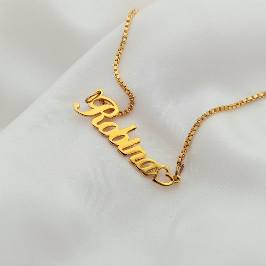 Script Heart Personalized Name Necklace