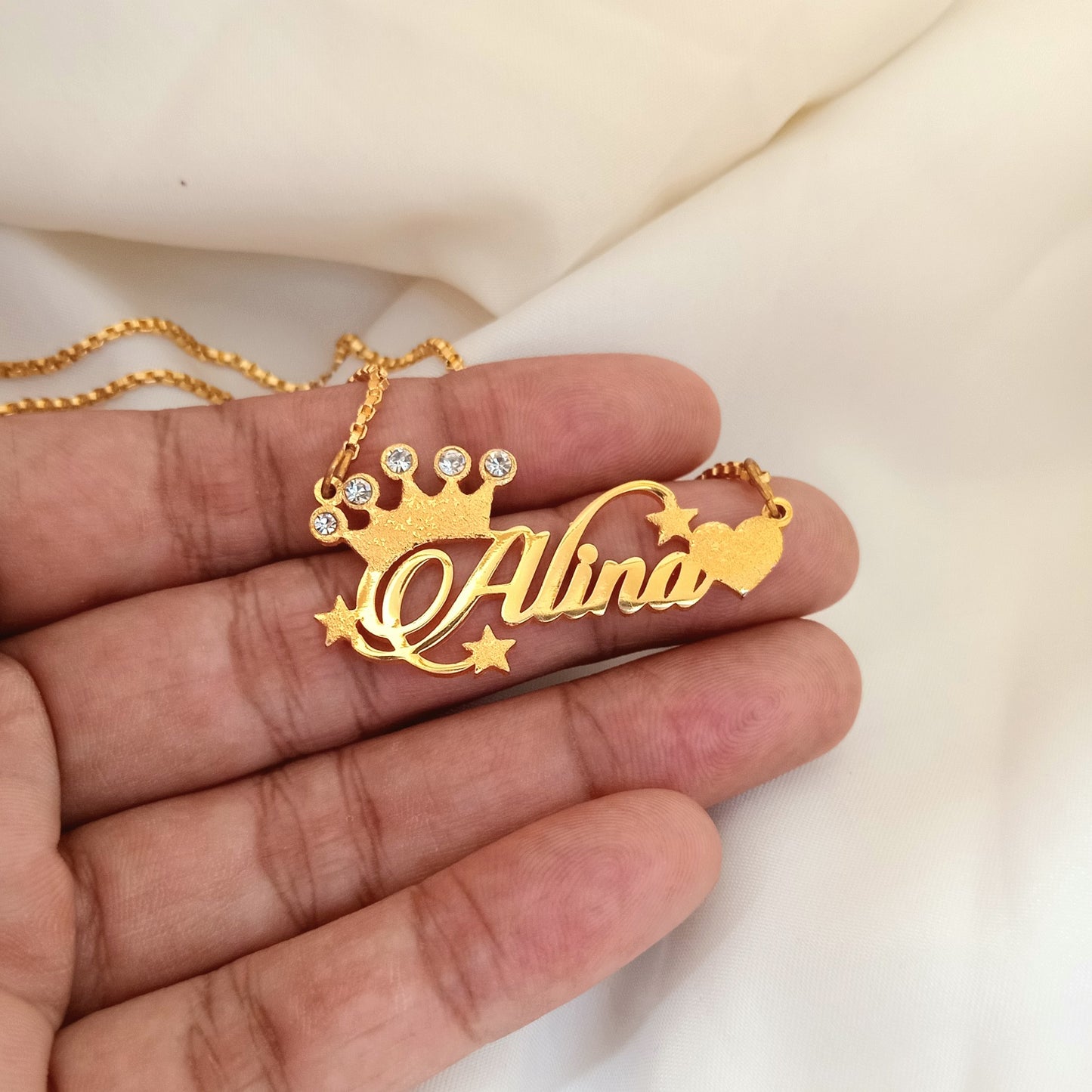 Candle Crown Personalized Name Necklace