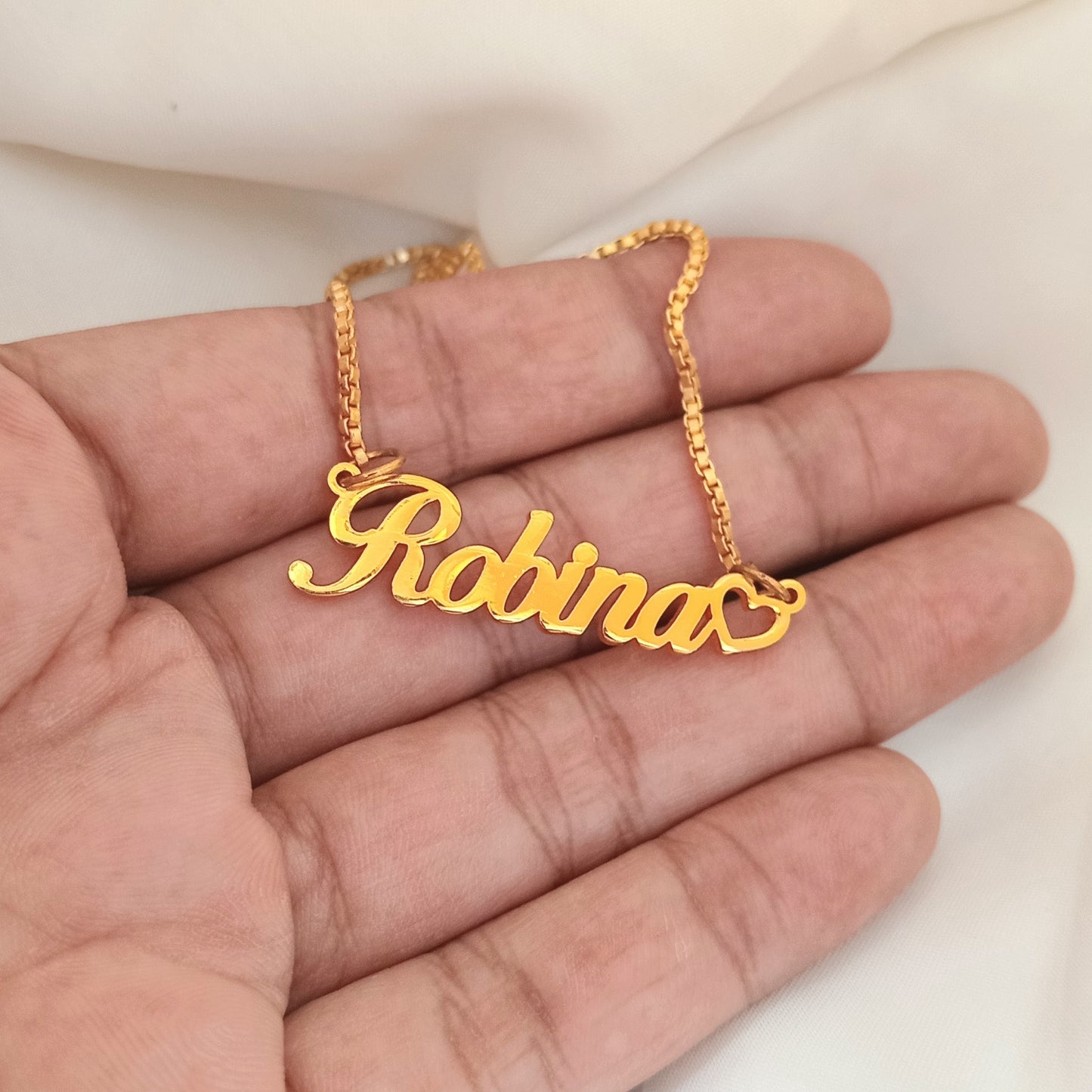 Script Heart Personalized Name Necklace