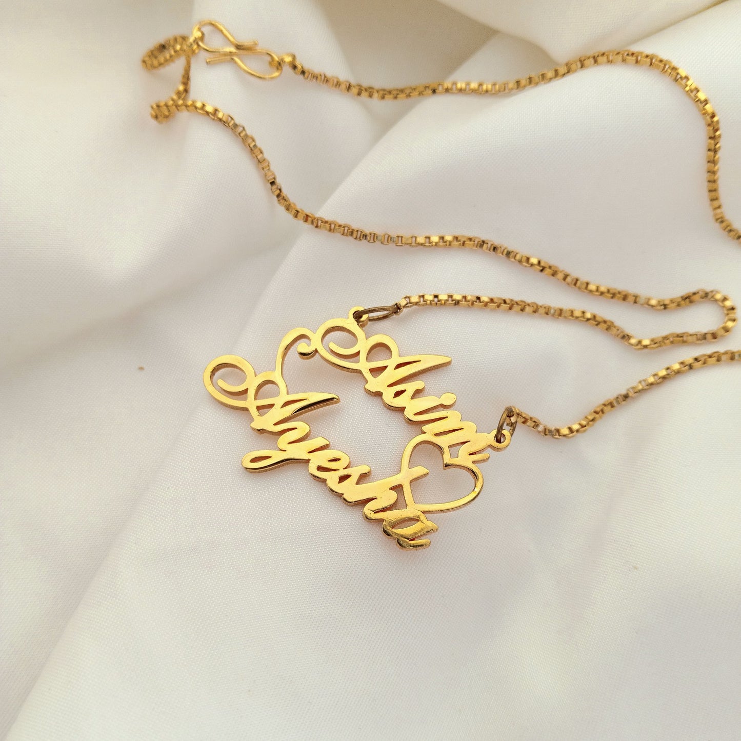 Love Script Personalized Couple Name Necklace