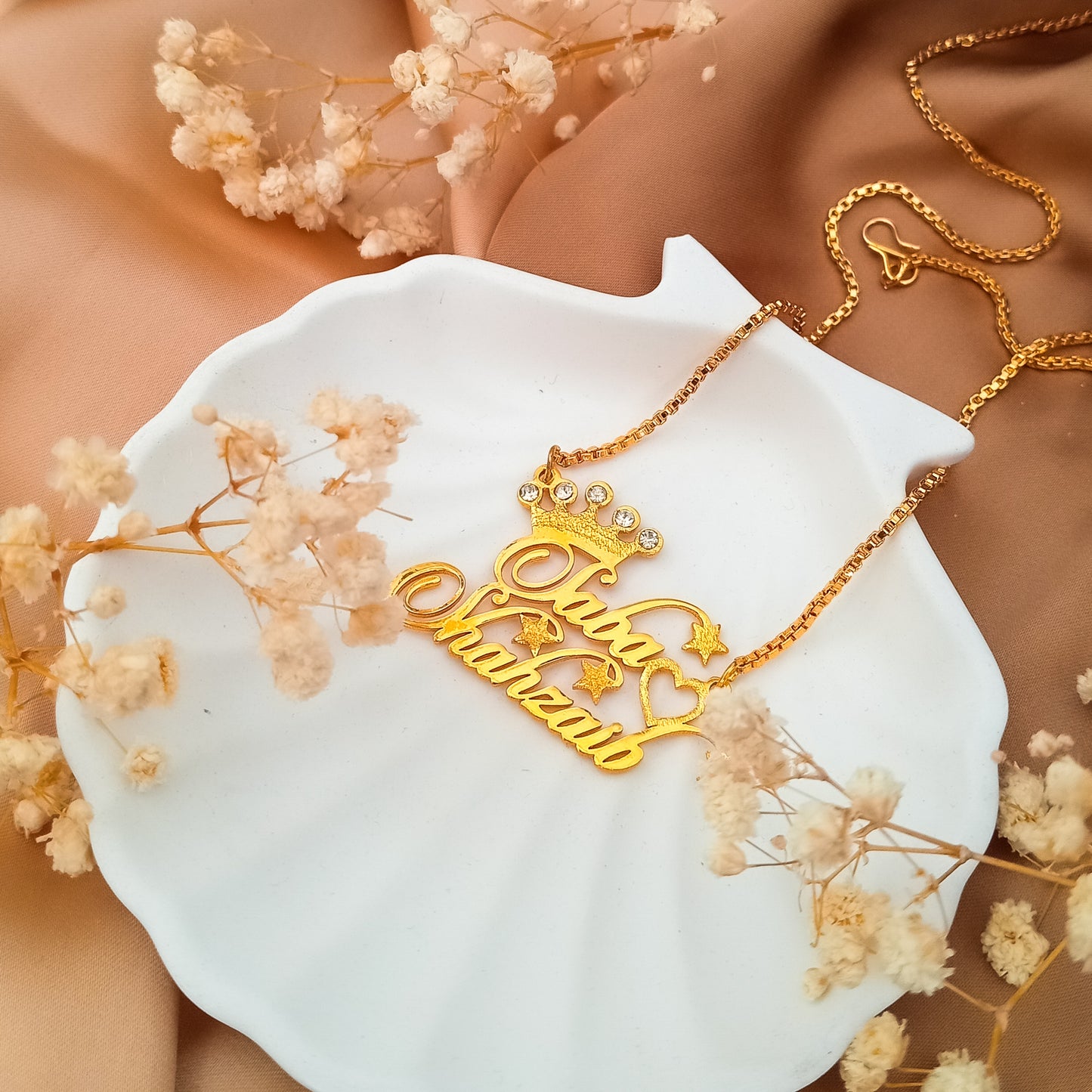 Candle Crown Personalized Name Necklace